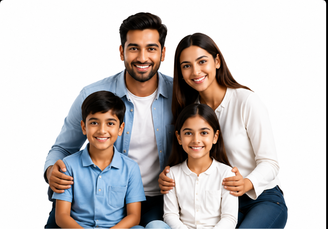 Happy Indian family